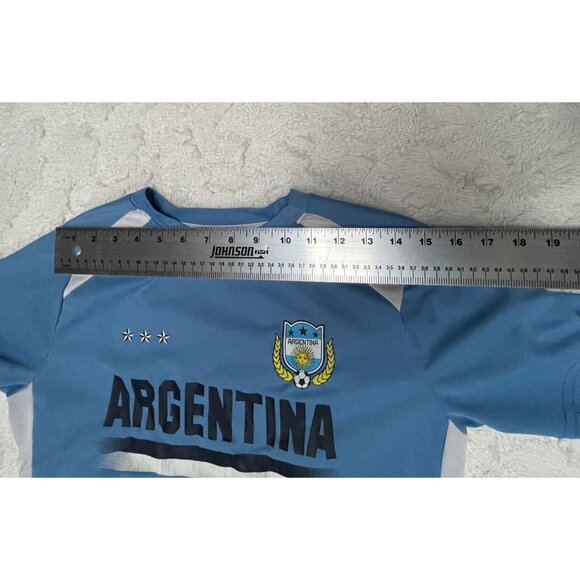 Striker Argentina Team Soccer Crew Neck Short Sleeve Jersey Top Youth Large Blue - Picture 4 of 10